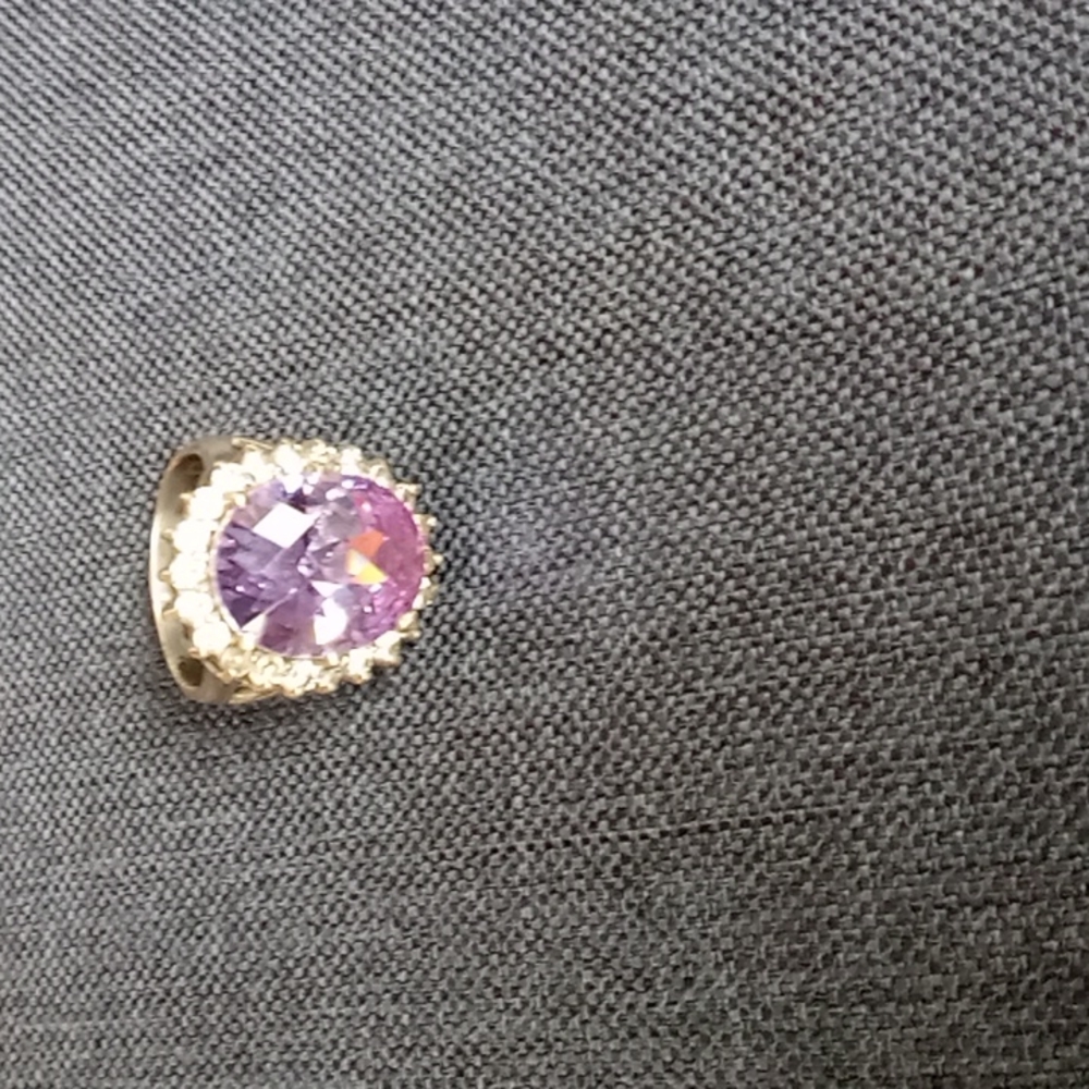 Sterling silver and amethyst cocktail ring. Size 8